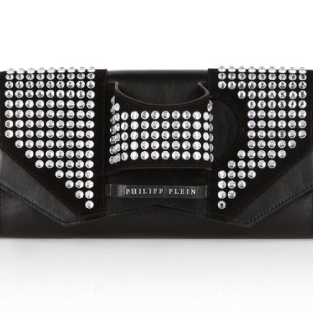Philipp Plein crystal clutch hand built in glove